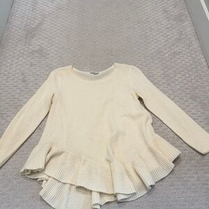 Joie Cream Ruffle Sweater